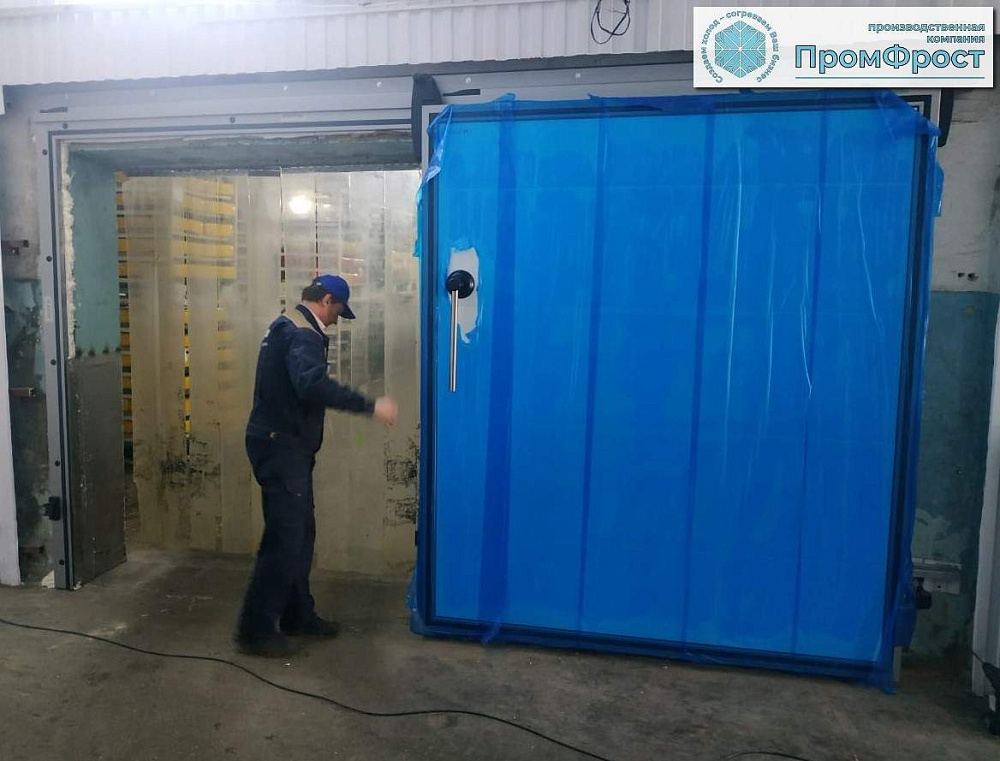 Монтаж откатной среднетемпературной холодильной двери, г. Ставрополь, 2020г. 